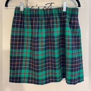 Jcrew Tartan 100% Wool Stretchy Pull On Mini Skirt